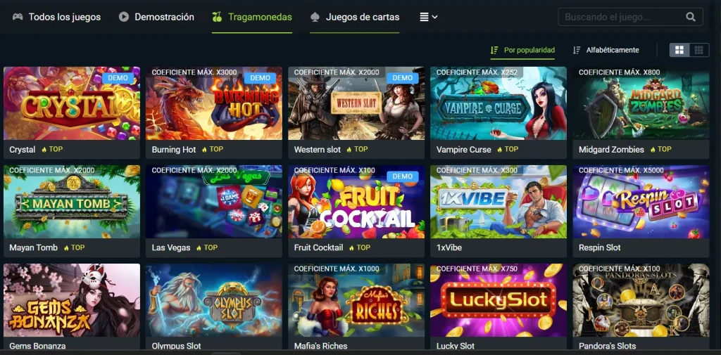 1xBet Casino App: juegos disponibles en la aplicación