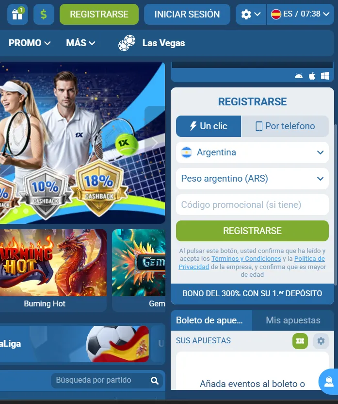Cómo empezar a jugar en el casino 1xbet?