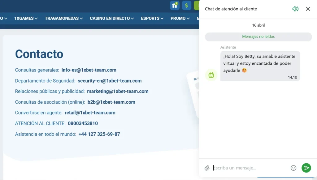 Funciones principales de la app 1xBet