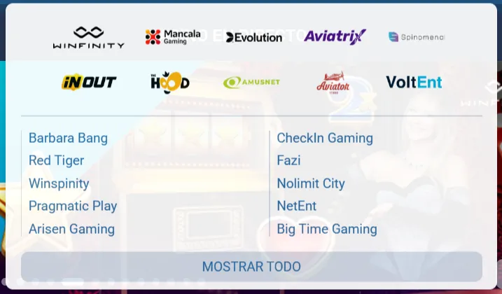 Proveedores de software del casino